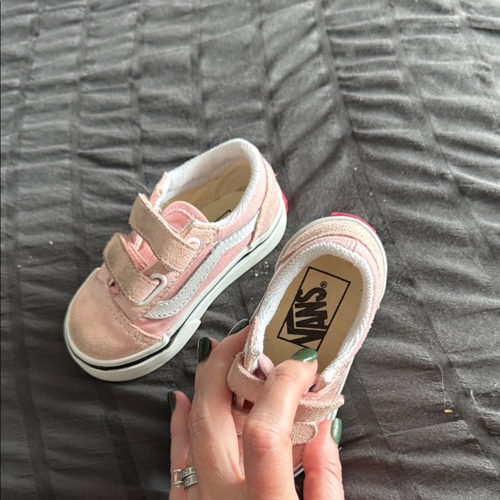Vans Pink Kids Sneakers with Velcro Straps